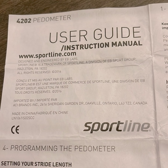 SPORTLINE 4202 Pedometer with Instruction Manual, Exercise Counter Walking Sport - Picture 5 of 5